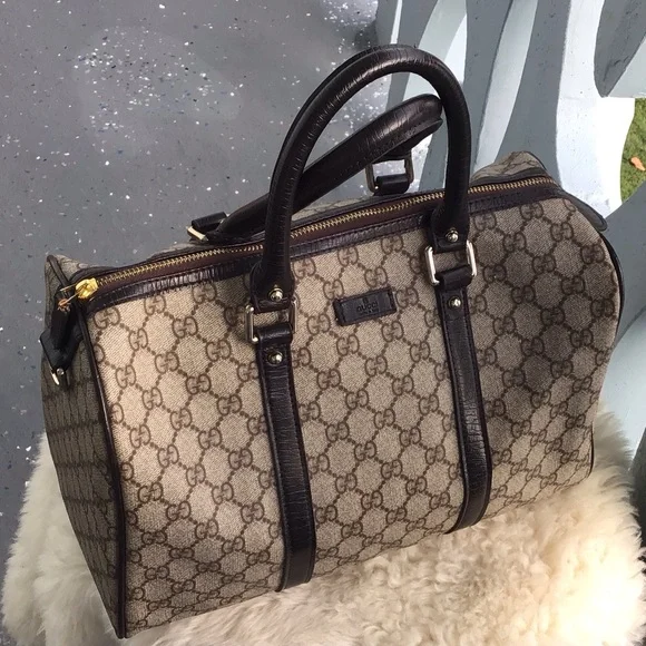 Authentic Gucci Monogram GG Plus Boston Top Zip Tote - Picture 4 of 16